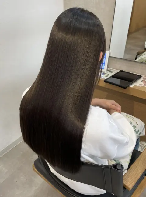 メニュー施術前の髪