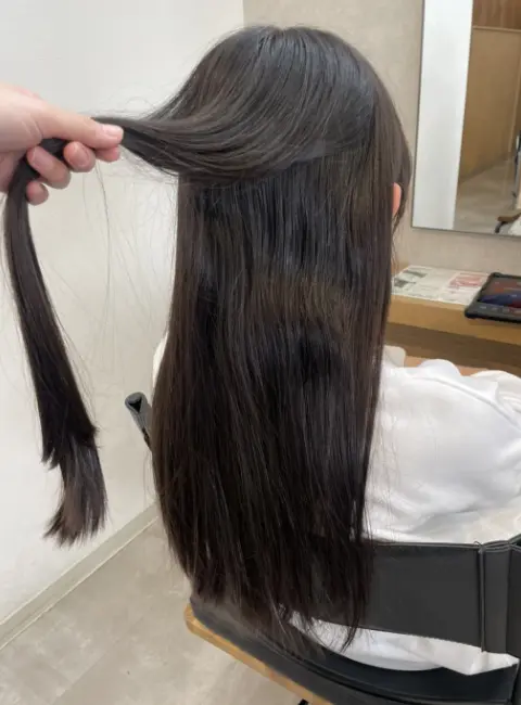 メニュー施術前の髪